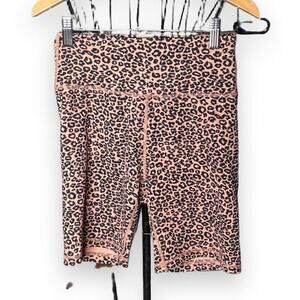 High Waist Leopard Print Biker Shorts Women’s Size S Athletic Workout Shorts